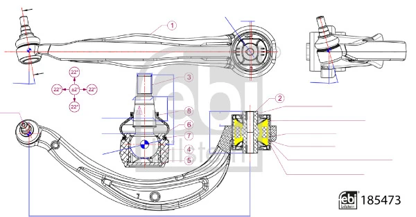 Control/Trailing Arm, wheel suspension